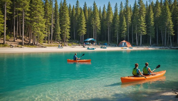 Activités aquatiques en camping : eaux limpides, activités nautiques avec le camping le lagon d'argelès
